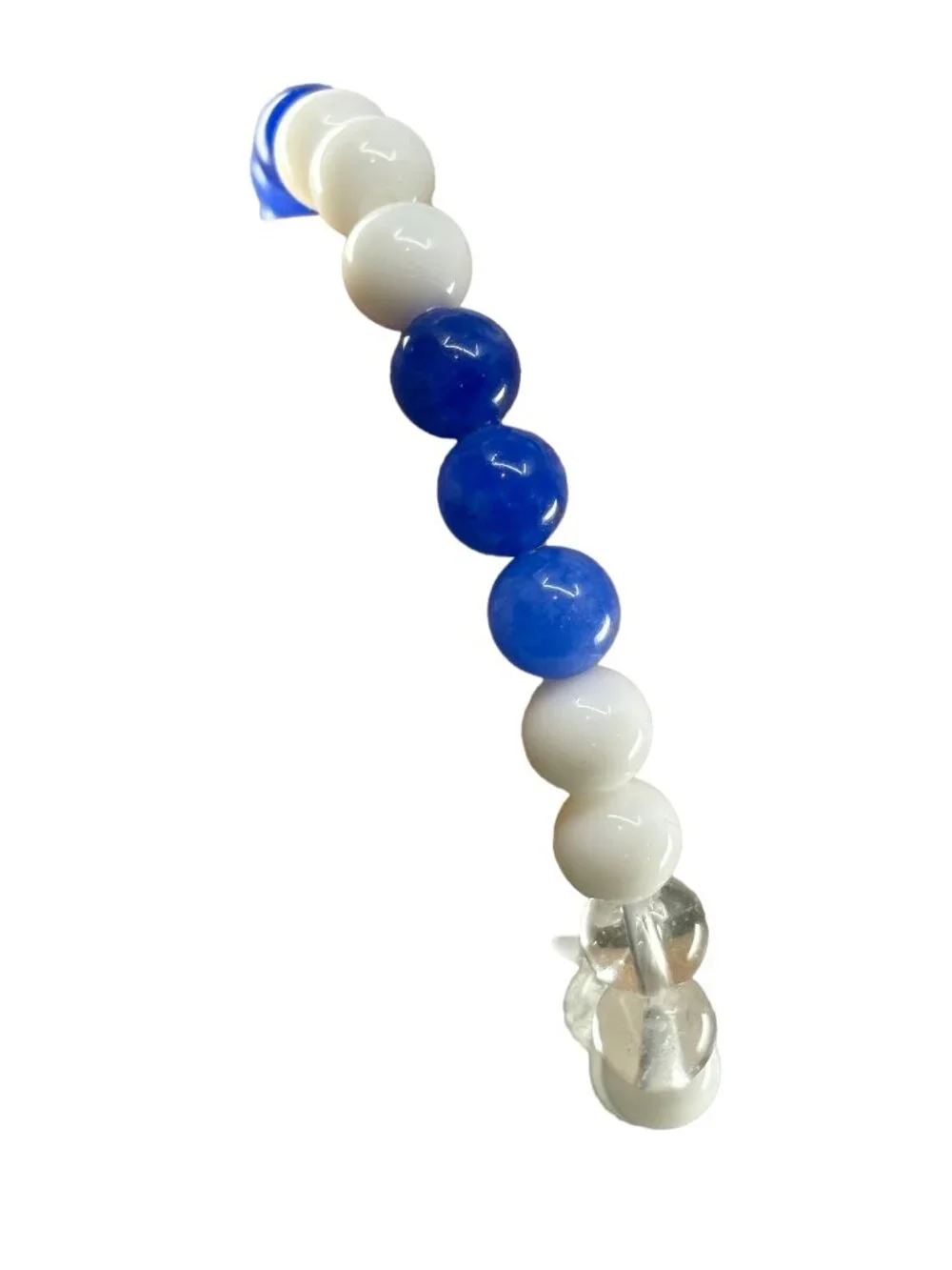 8mm Natural Blue Kyanite Tridacna Bracelet 6.75
